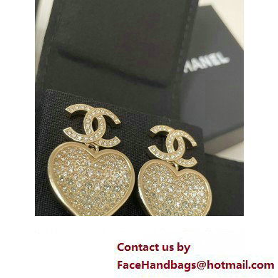 Chanel Chanel Pendant Earrings in Metal  &  Strass. Gold, Gray  &  Crystal ABA403 2023